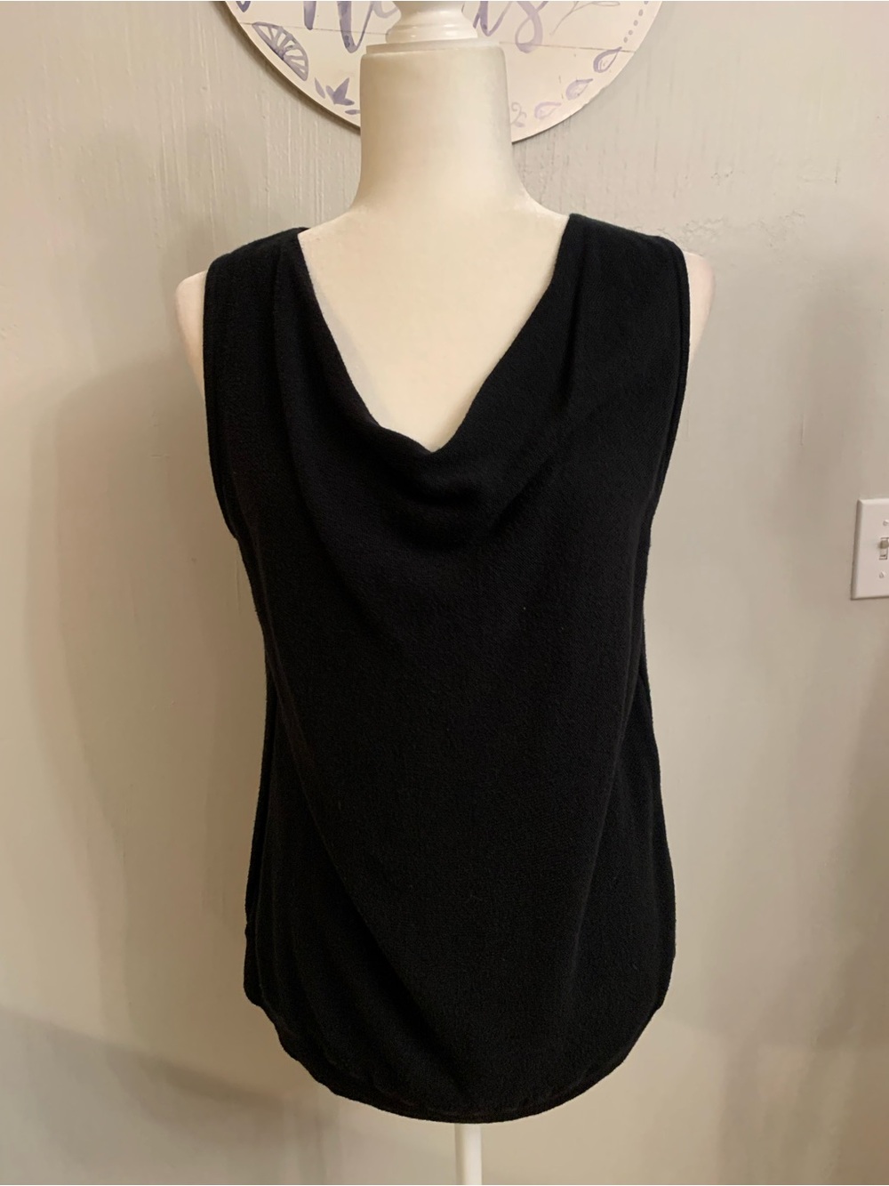 Chico's Black Sleeveless Cowl-Neck Camisole